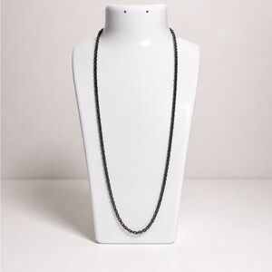 Long Black Rope Chain Necklace Minimalist Edgy Streetwear Jewelry‼️